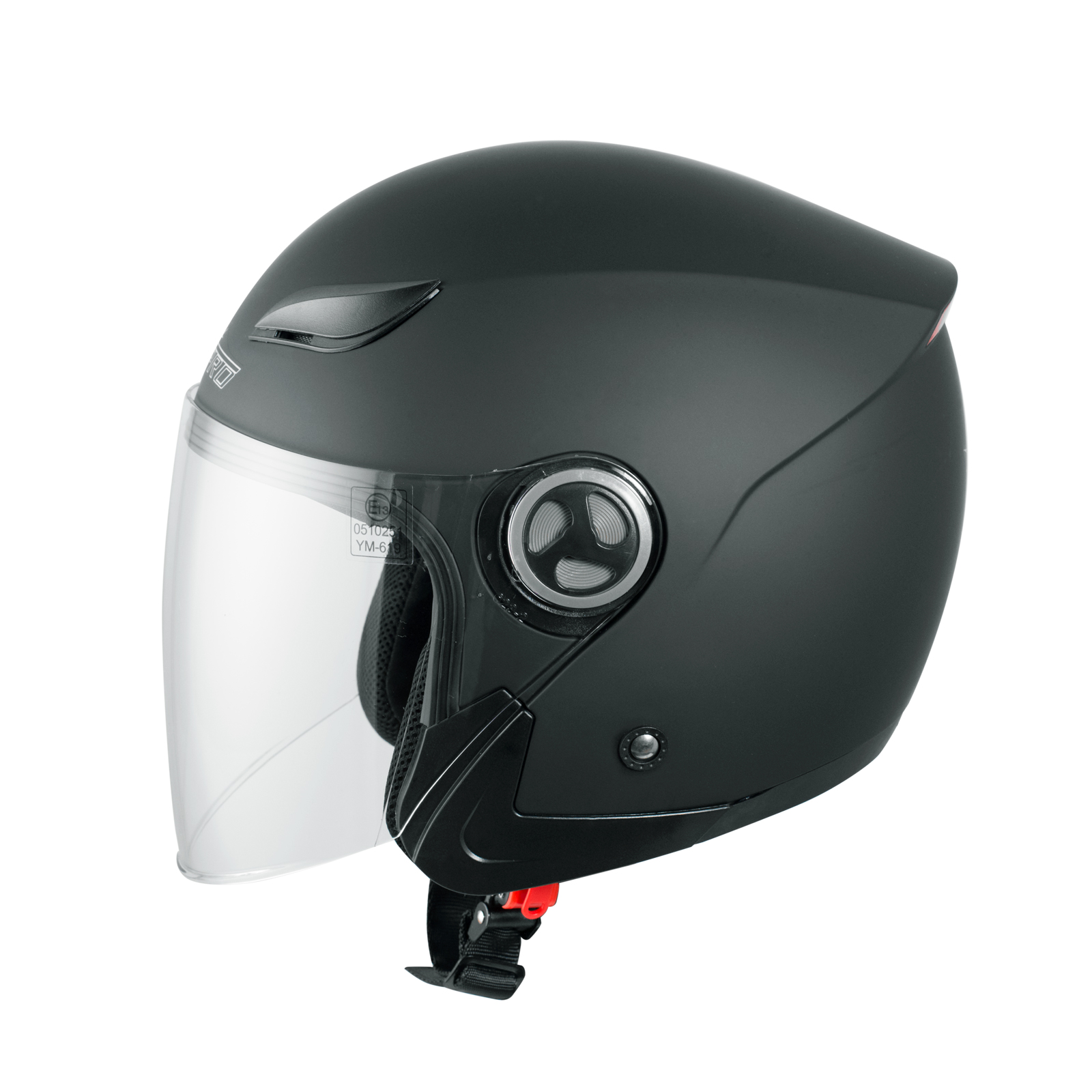 Casco Jet Visiera Scooter Moto Quad Omologato ECE 22 05 Nero Satinato