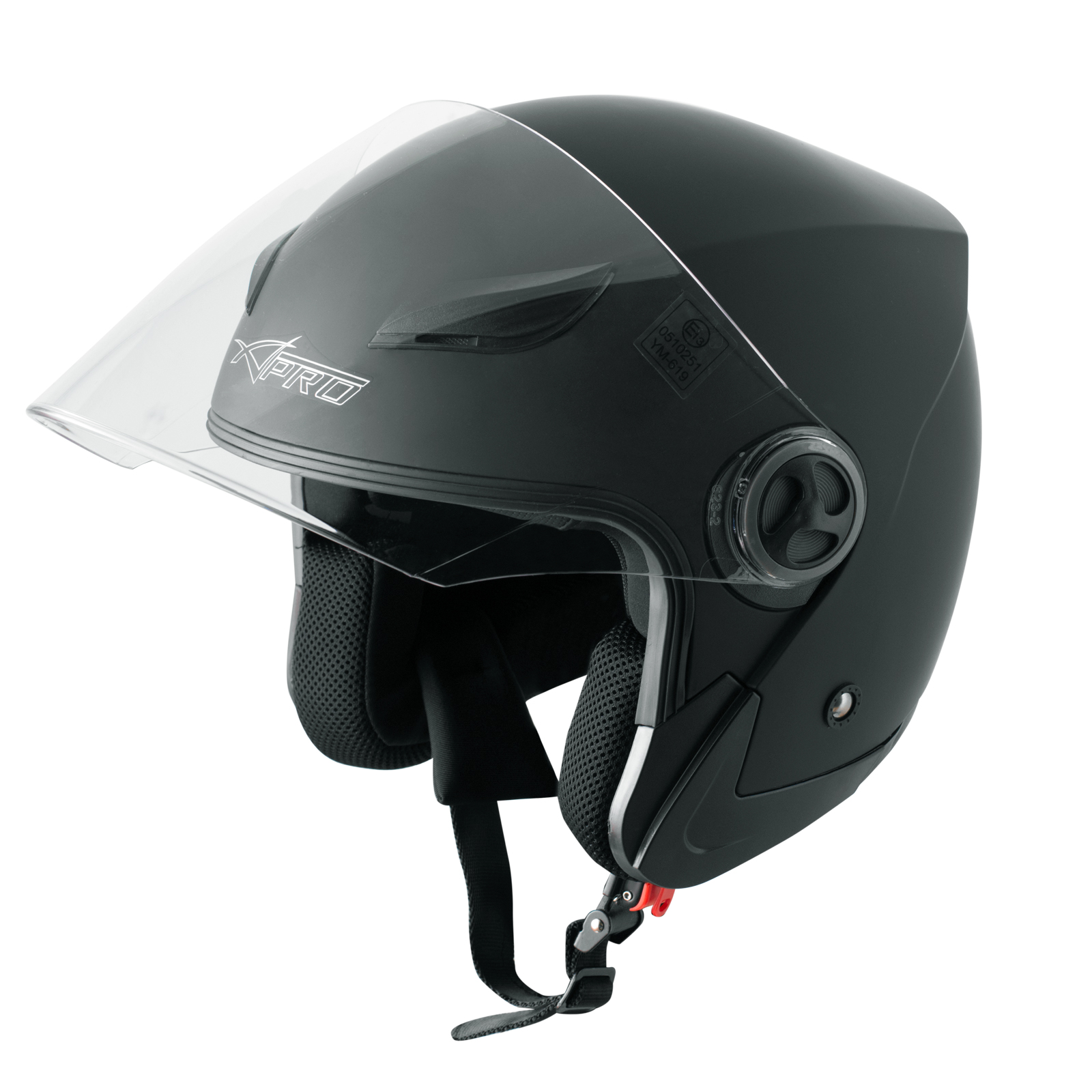 Casco Jet Scooter Moto Quad Omologato ECE 22 05 Visiera Nero Opaco S