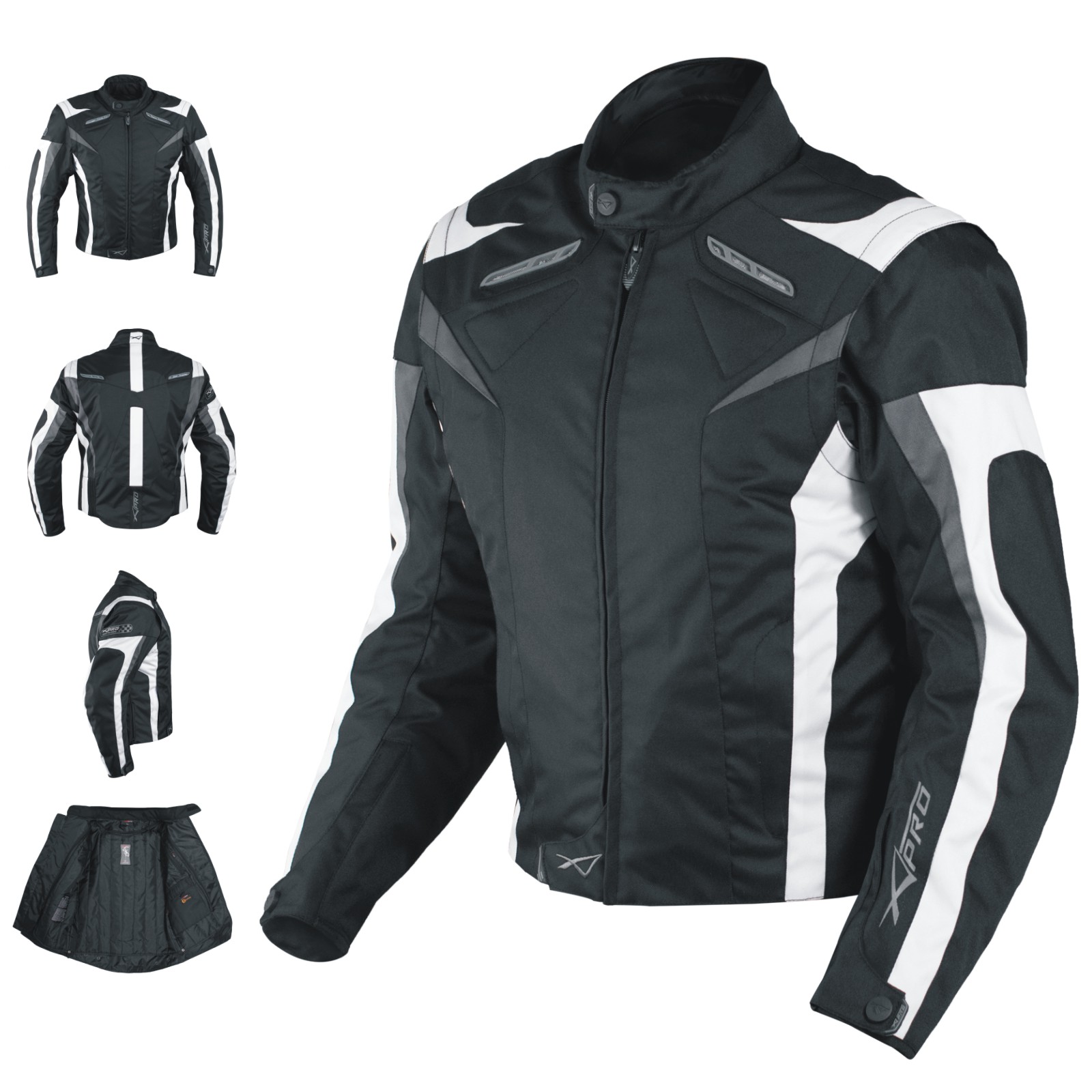 Giacca Tessuto Moto Protezioni CE Manica Staccabile Gilet Termico Removibile - Afbeelding 60 van 63