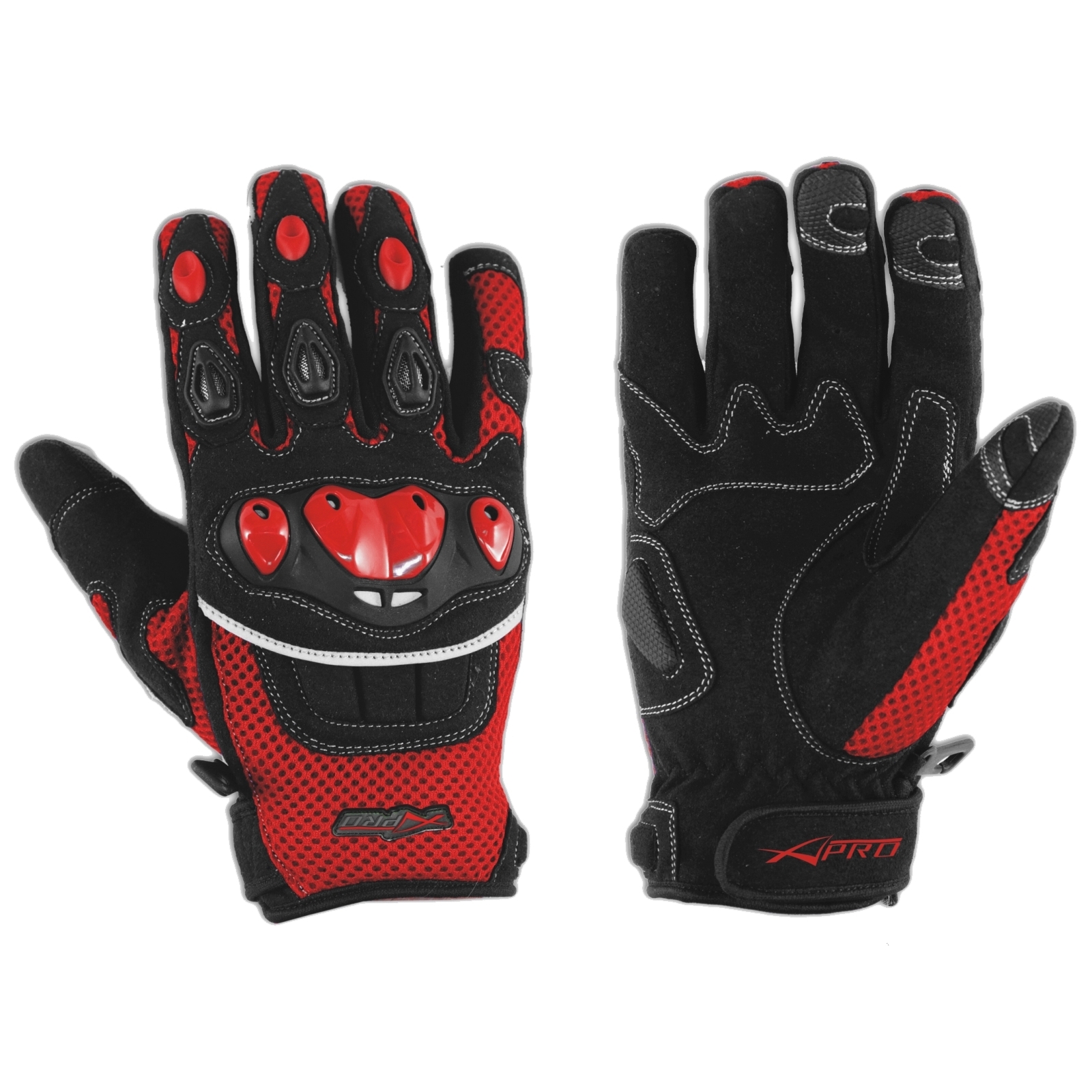 A-Pro Guanto Pelle Tessuto Tecnico Mesh Traforato Corto Estivo Traspirante Nero XXL