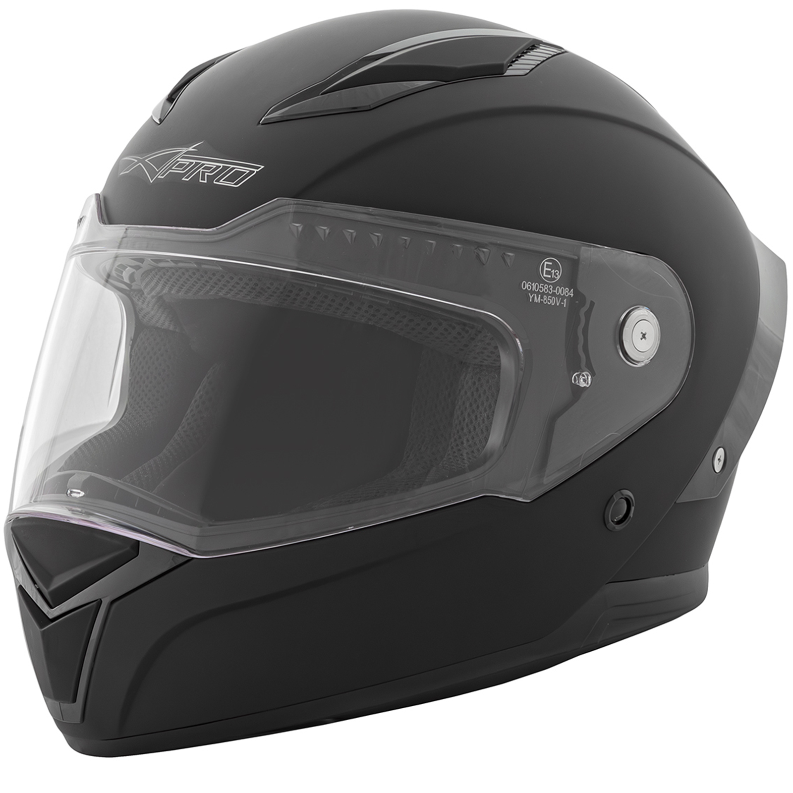 Motorbike Full Face Helmet Sport Scooter Visor Touring Matt Black - Picture 16 of 17