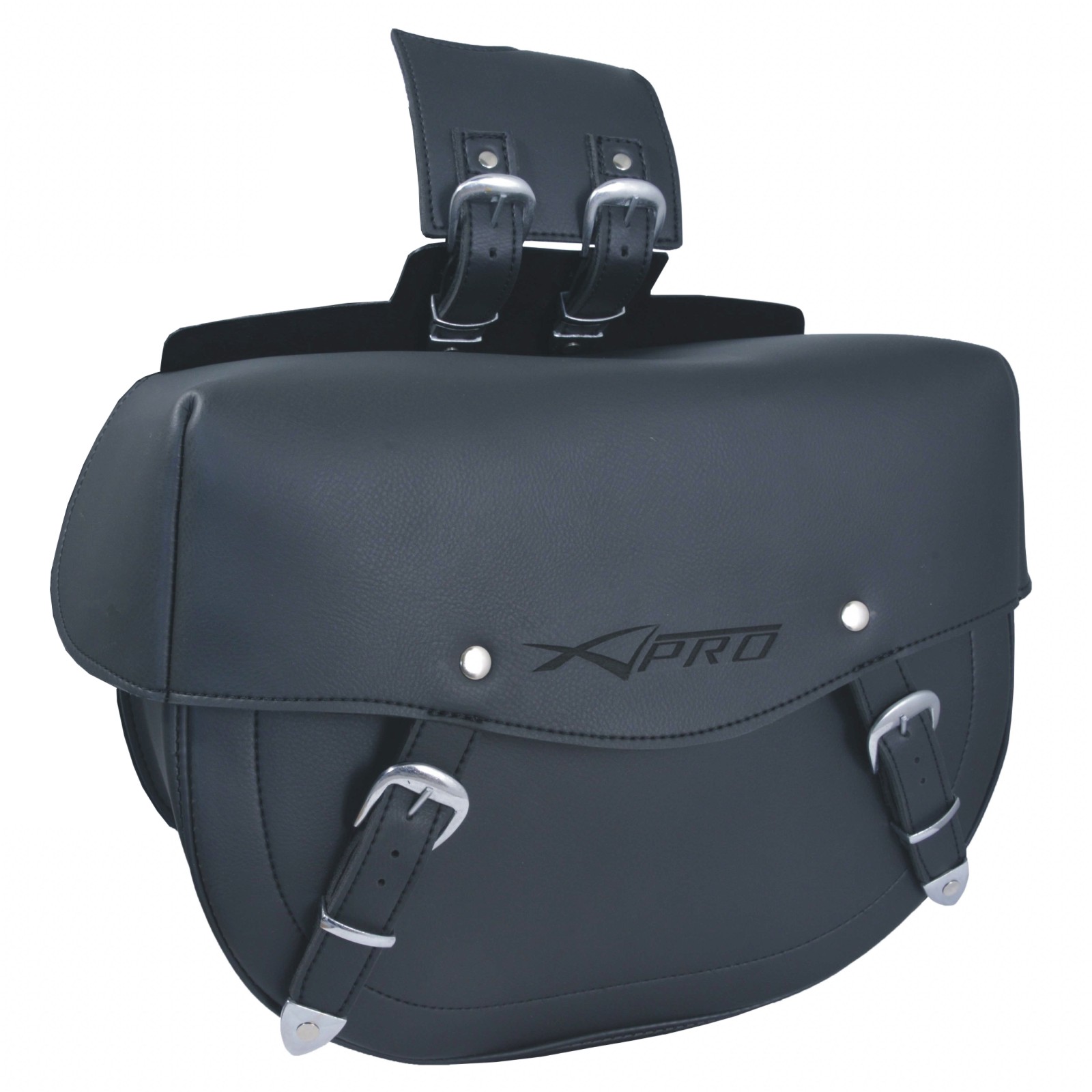 Borsa Bisaccia Moto Custom Chopper Idroreppelente Nero laterale destra Telaio