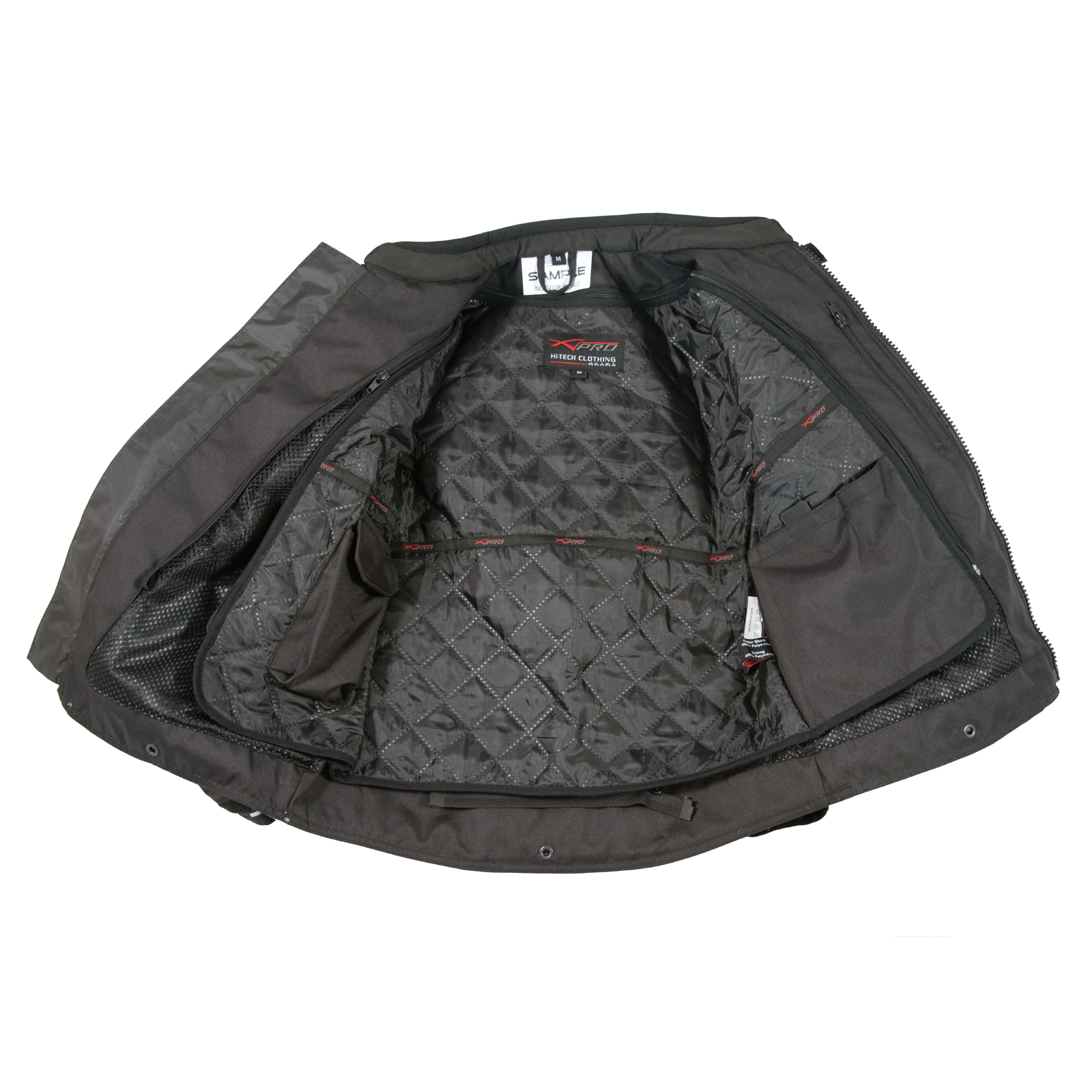 Giacca Moto Tessuto Sport Protezioni CE Riflettente Ventilata Grigio - Picture 8 of 15