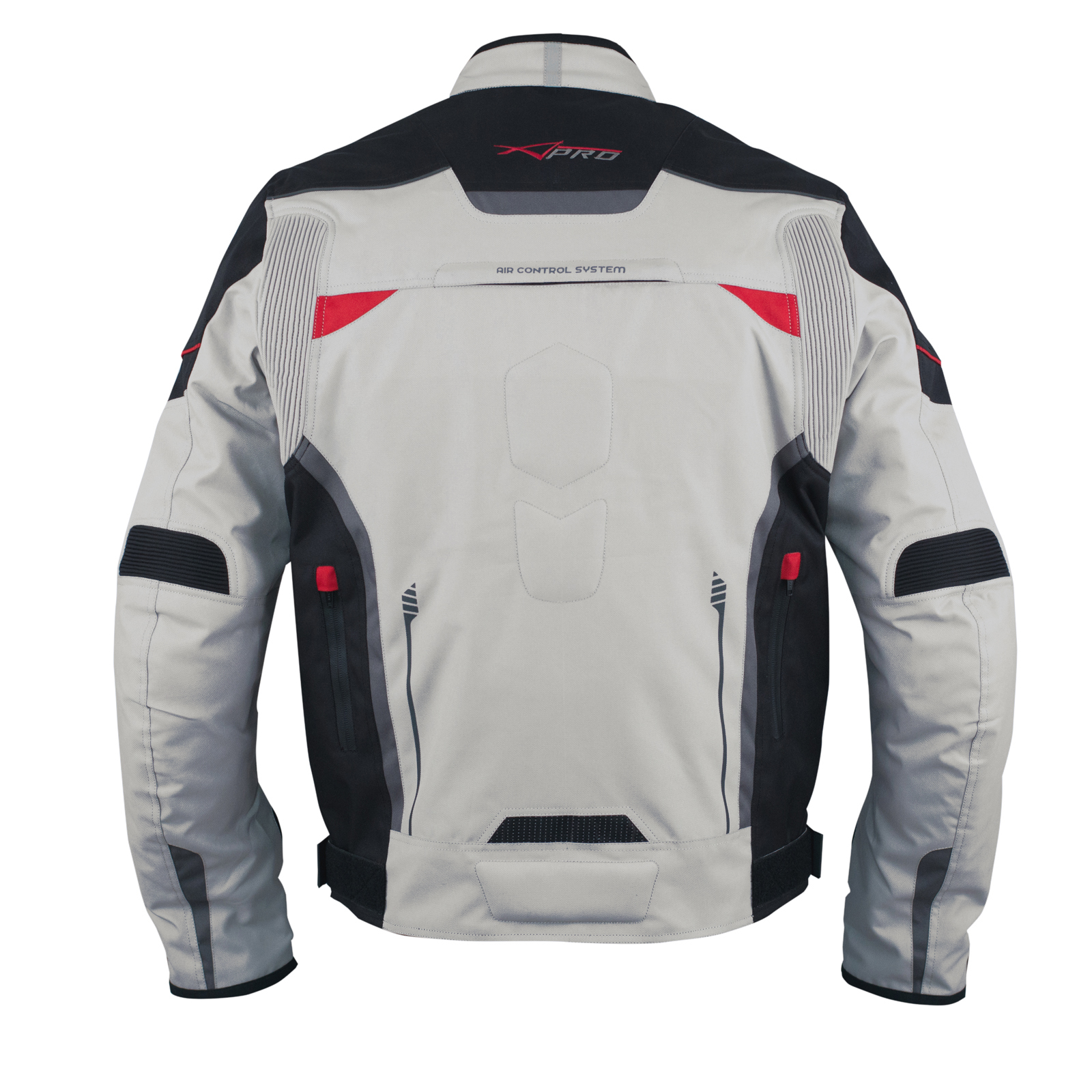 Giacca Moto Tessuto Sport Protezioni CE Riflettente Ventilata Grigio - Picture 14 of 15