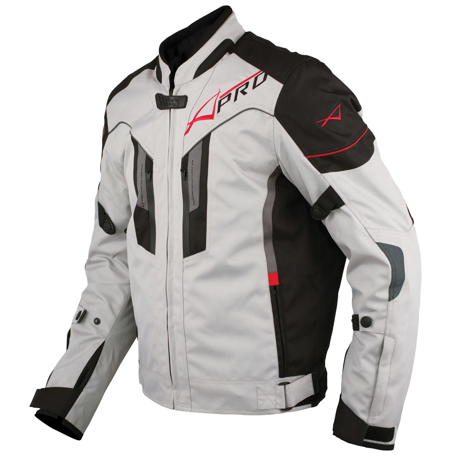 Giacca Moto Tessuto Sport Protezioni CE Riflettente Ventilata Grigio - Picture 12 of 15