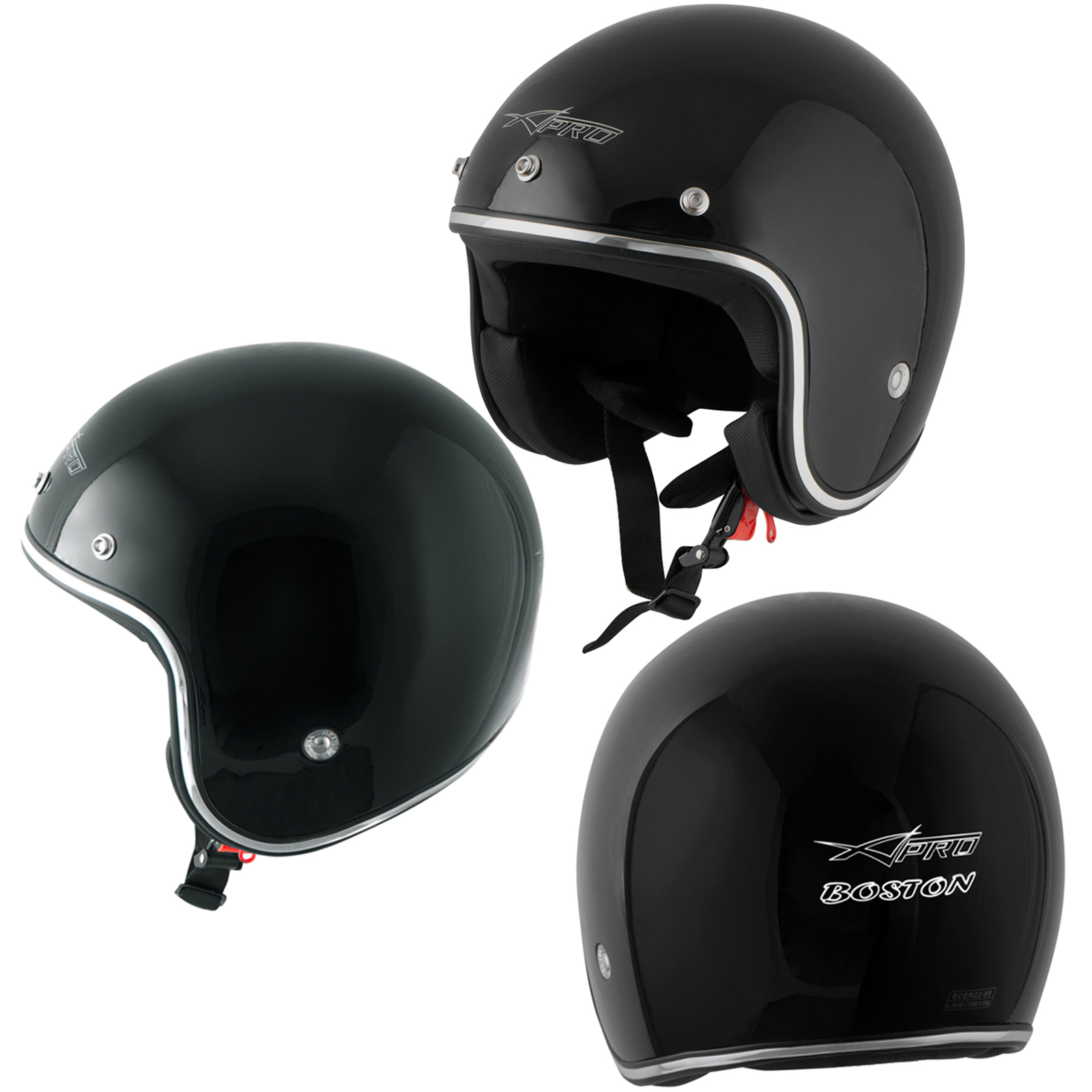 Casco Moto Jet Omologato ECE 22-06 custom scooter naked chopper - Imagen 8 de 34