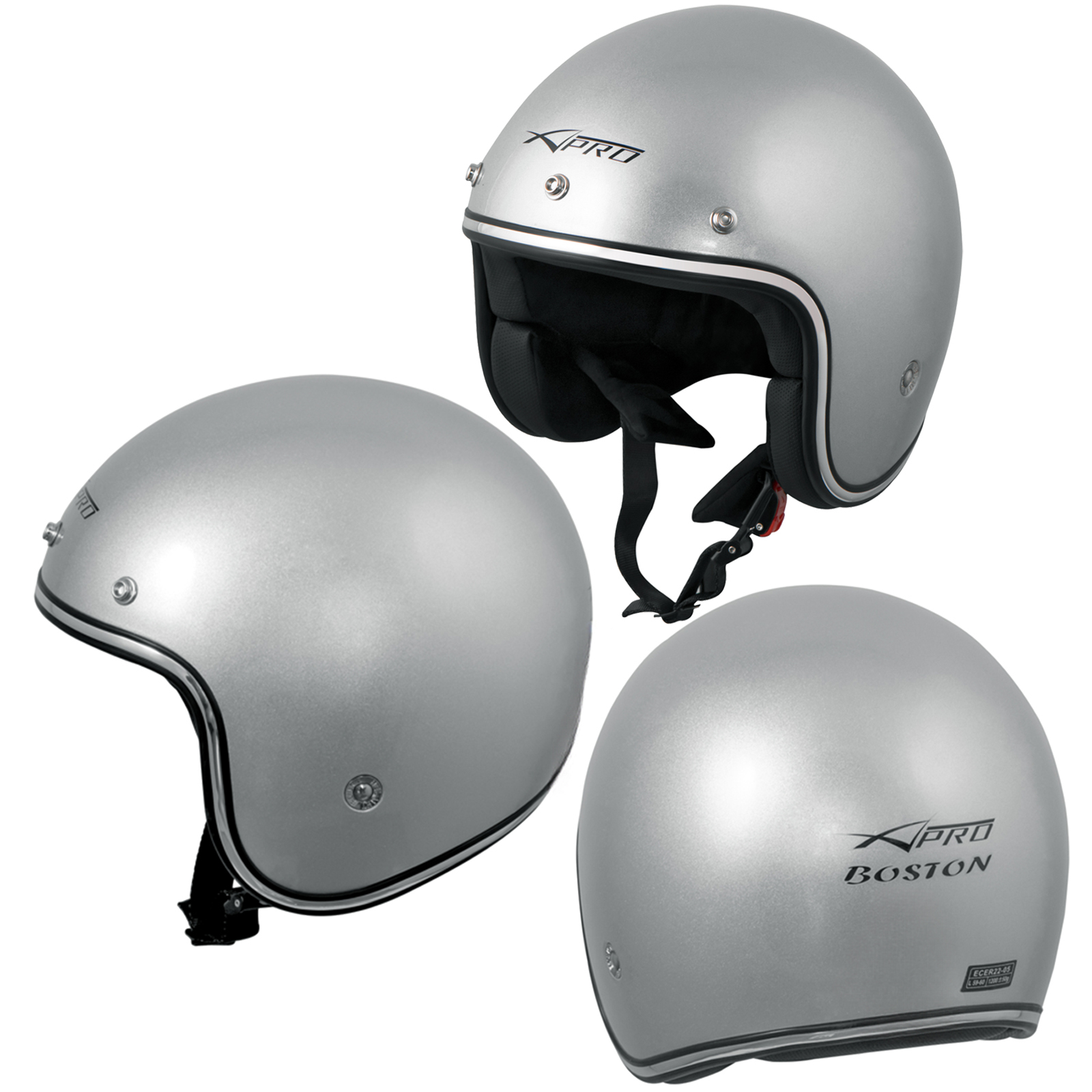 Casco Moto Jet Omologato ECE 22-06 custom scooter naked chopper - Imagen 25 de 34