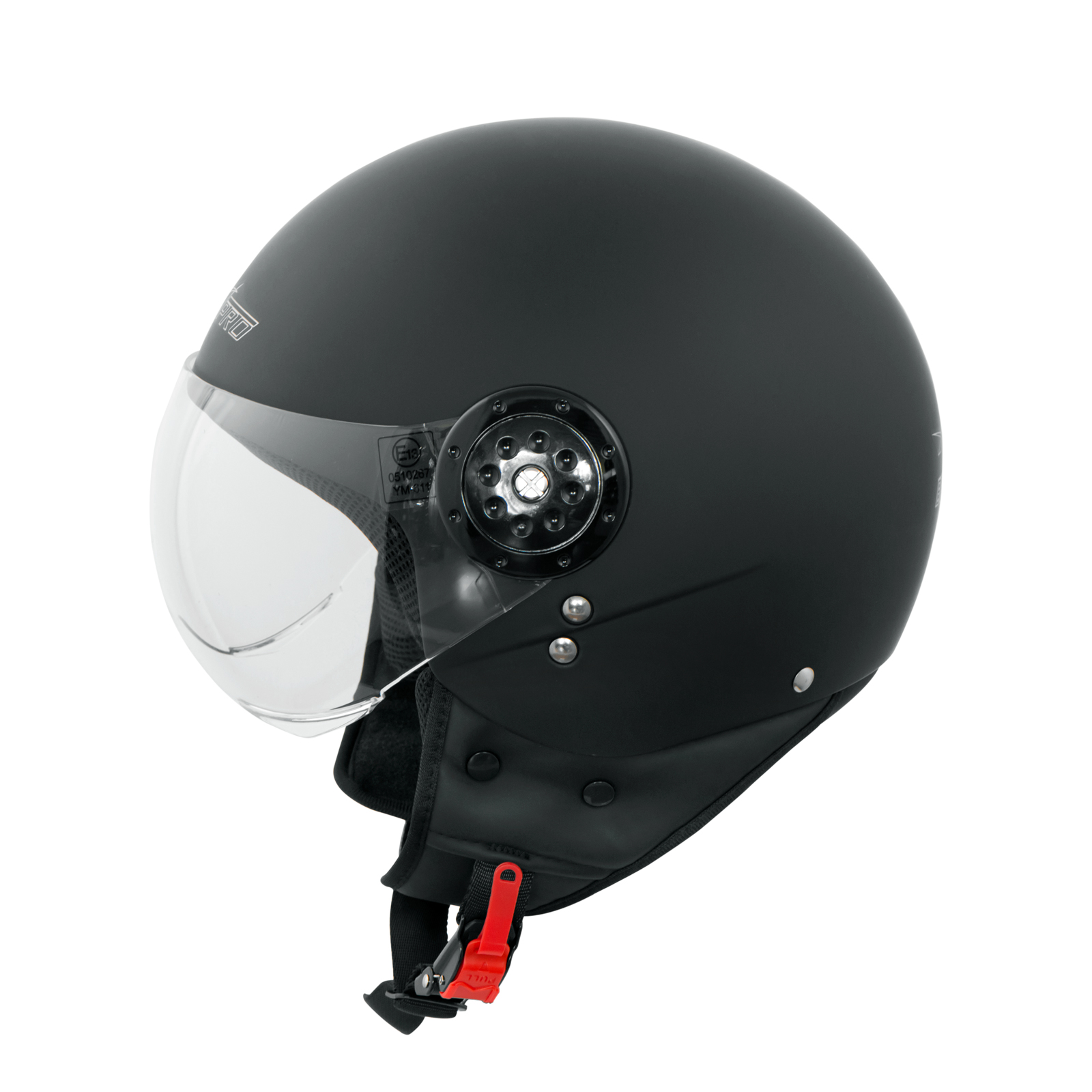 Open Face Demi Jet Helmet Peak Motorbike Scooter Visor SonicMoto Black Matt 