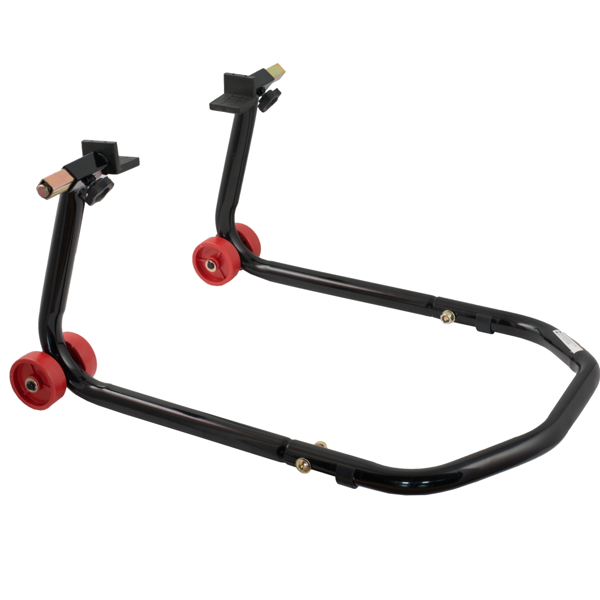 Cavalletto Moto Solleva Posteriore a Slitta Regolabile Ruote in Gomma Nero