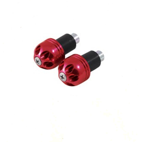 2x Contrappesi Stabilizzatori 17mm Manubrio Moto Scooter Alluminio Rosso