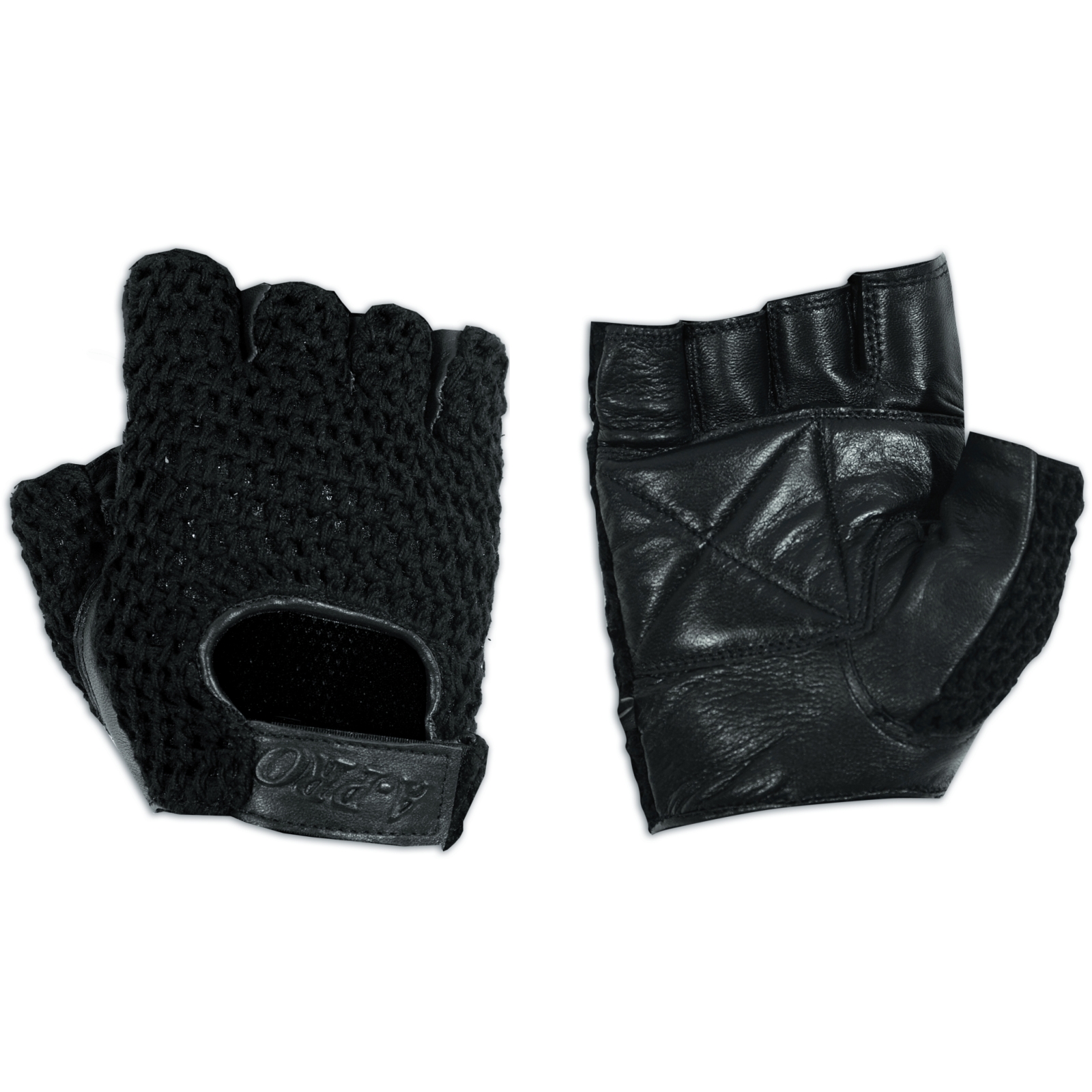 miniatura 2  - Rękawiczki bez palców Biker Soft Leather Cowhide Motocykl Punk Style