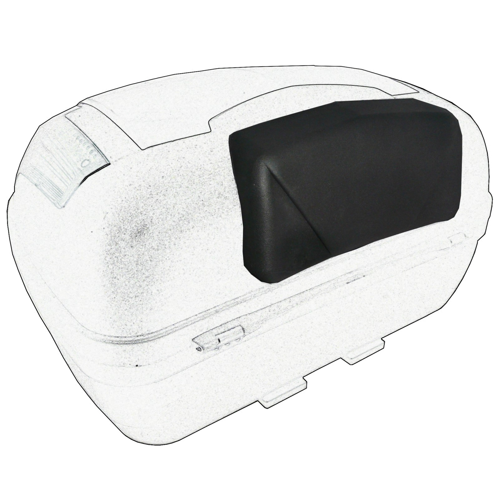 motorcycle top case with backrest