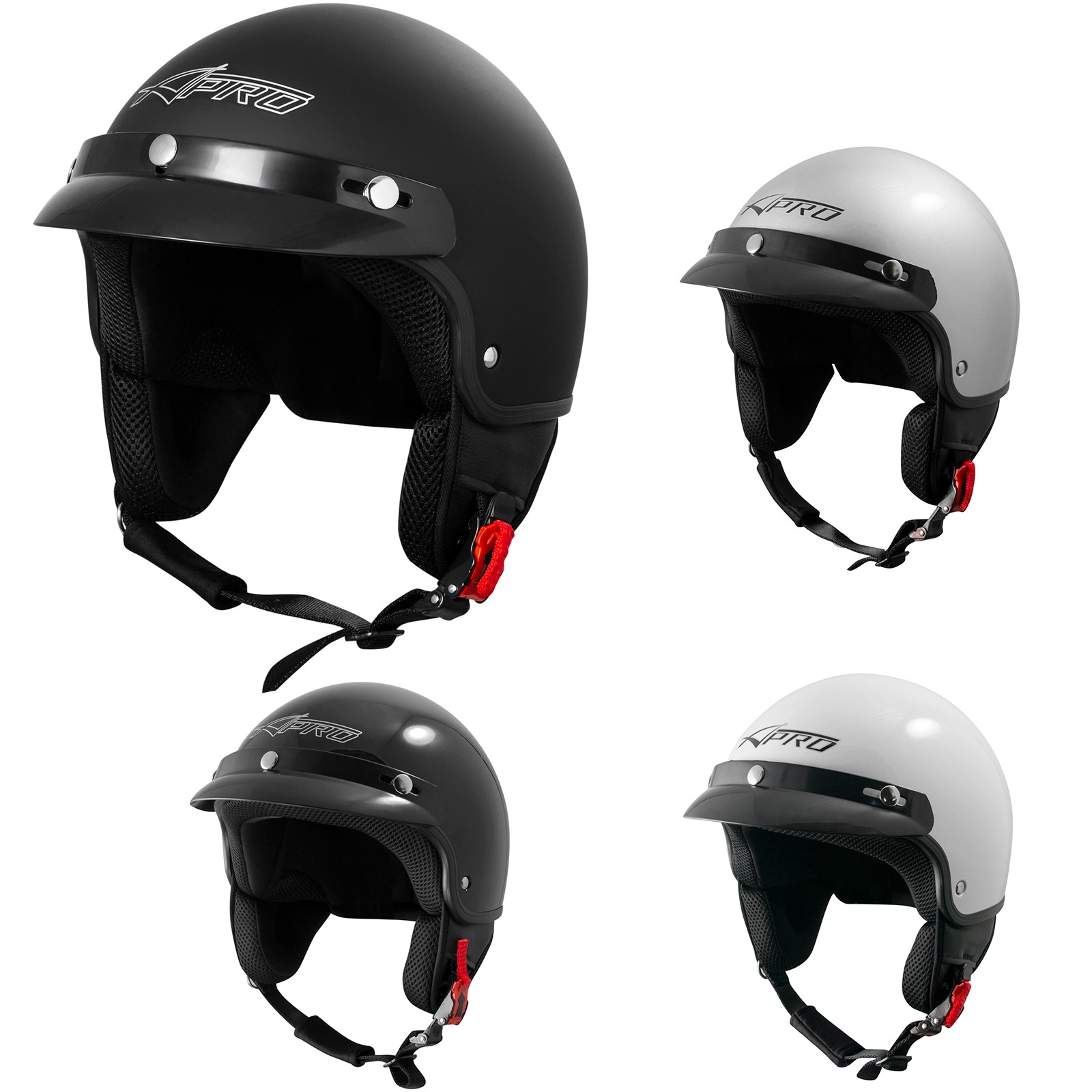 Open face sale helmet with peak