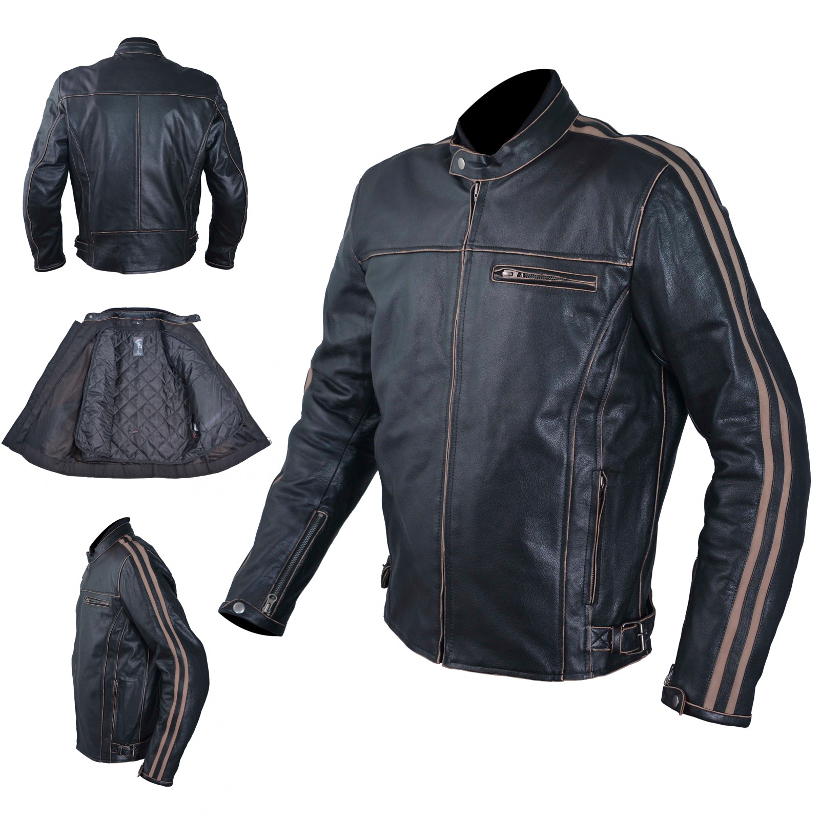 Motorcycle Jacket Leather Vintage Style Ce Protectors Armour Motorcycle Jacket Leather Vintage Style Ce Protectors Armour 55 Off