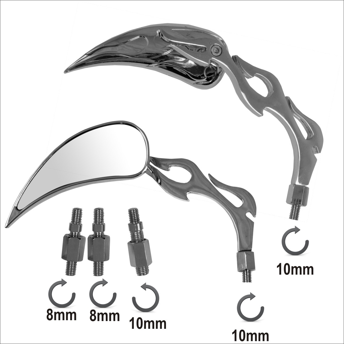 Chrome bike sale mirrors