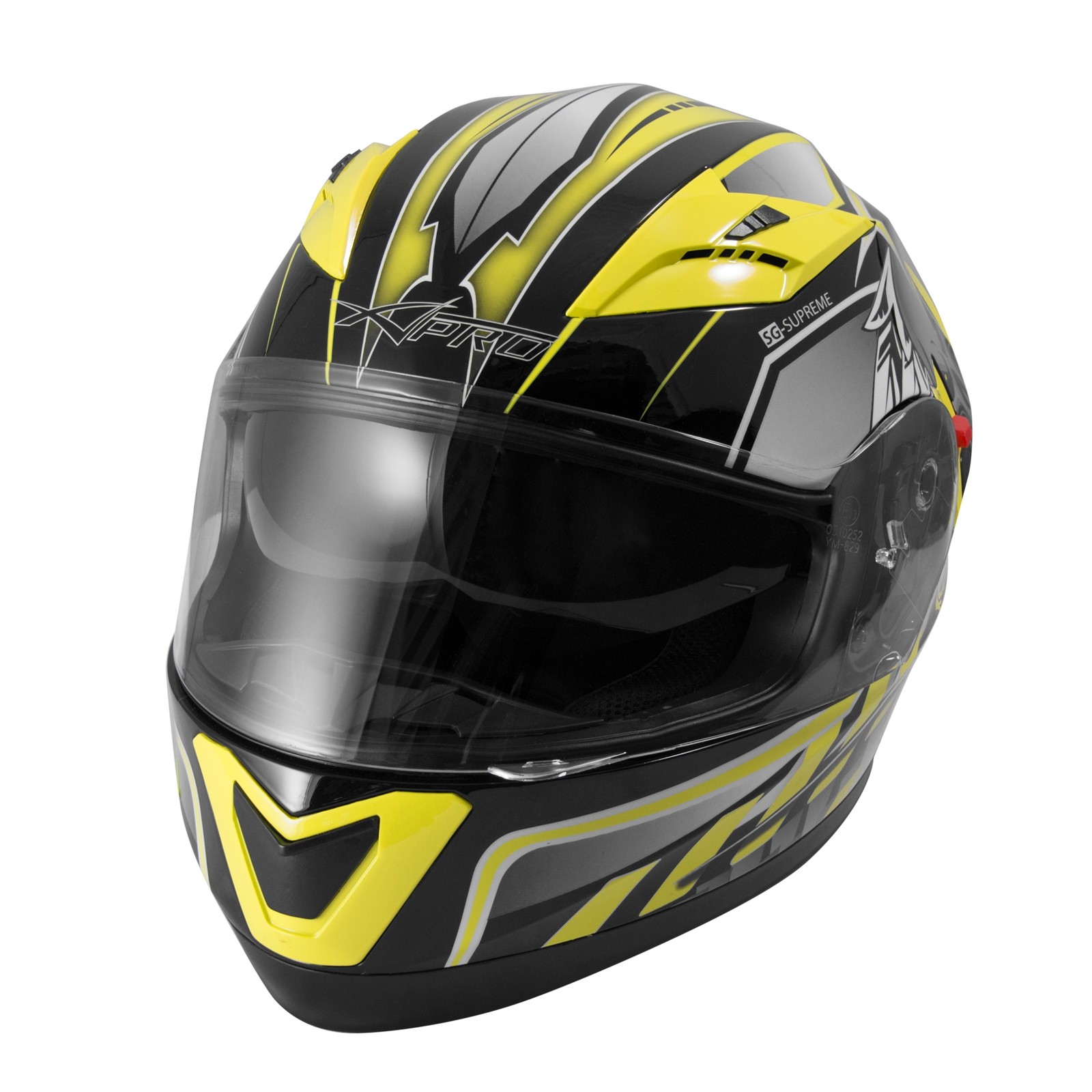 Casque Int/égral Visi/ère Pare Soleil ECE 22-05 Approuv/é Moto Scooter A-Pro Jaune XL