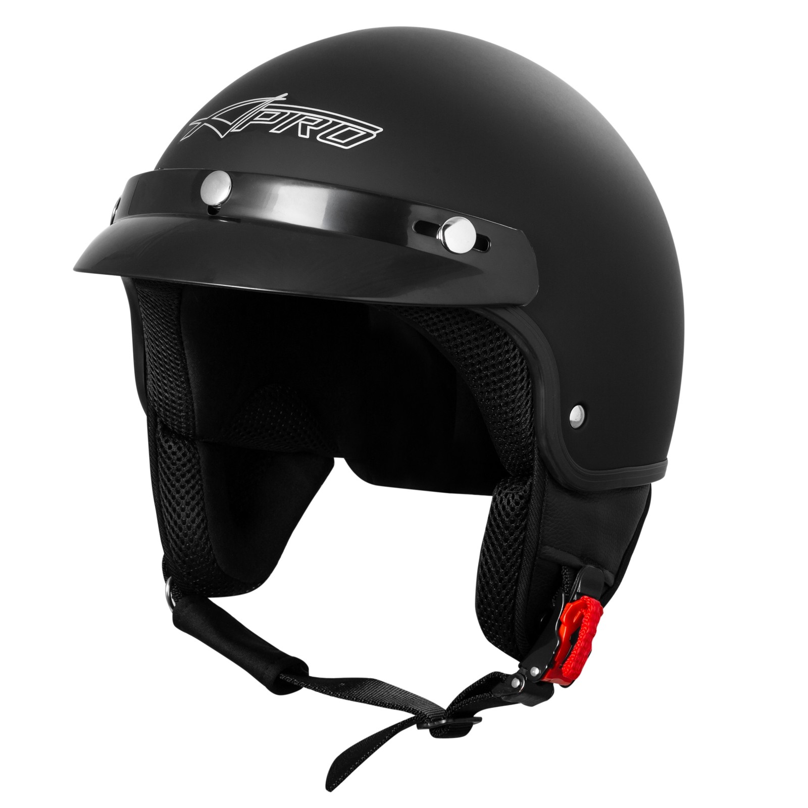 MOTOBLOUZ ELEMENT STRIPE Casque de moto JET avec visière solaire | Homologué ECE 22.06 | Black Mat | Casque scooter MOTOBLOUZ - Auto