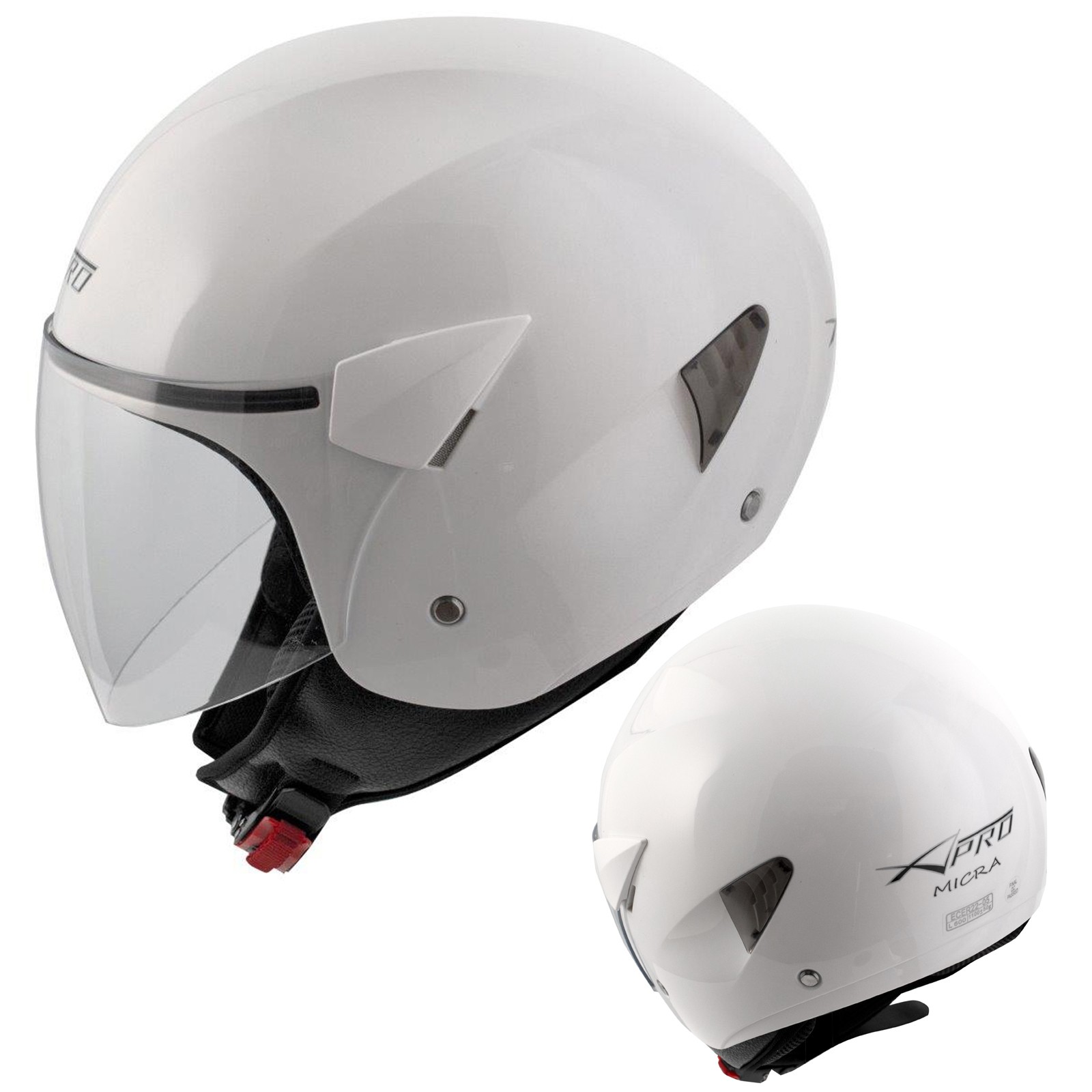 A-Pro Motorradhelm Motorrad Roller Jet Helm Demi Jet Scooter Schwarz L