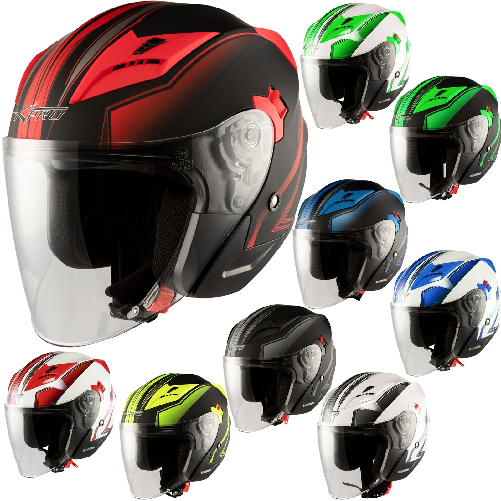 Casco Jet City Moto ECE 22 06 Certificado Visera Doble Scooter