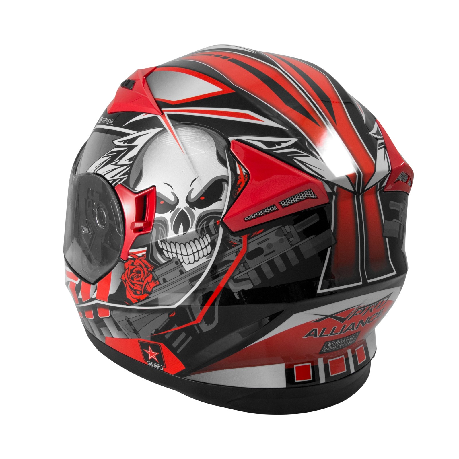 Abbigliamento Moto e Accessori - Casco Integrale Omologato ECE 22-05 Moto  Scooter Visiera Parasole Antigraffio Grafica Viaggio Rosso