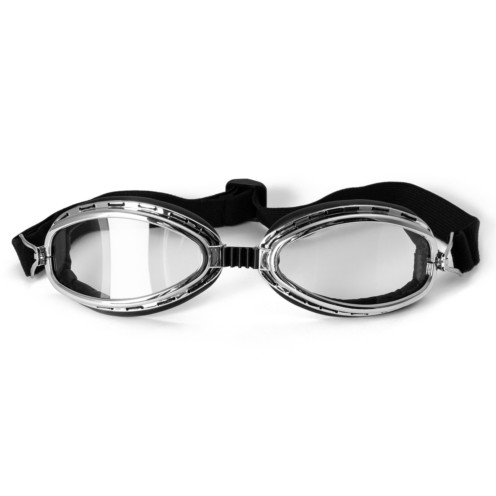 Occhiali Moto Sport Maschera Protezione Vintage Lenti Nero Argento