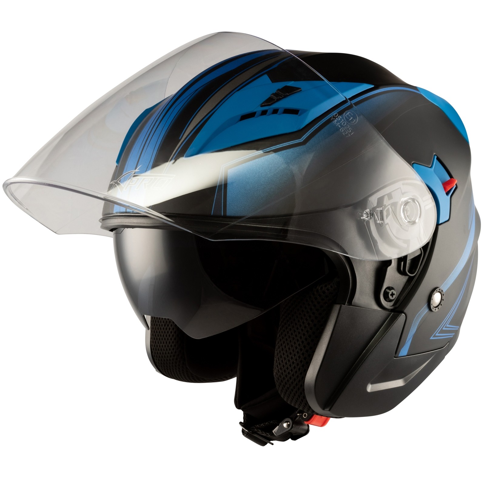 Casco Moto Aperto Bluetooth ECE 22.06 | Jet Con Doppia Visiera E Batteria 1000mAh | Per Adulti Uomo/Donna Taglia L (59-60cm)