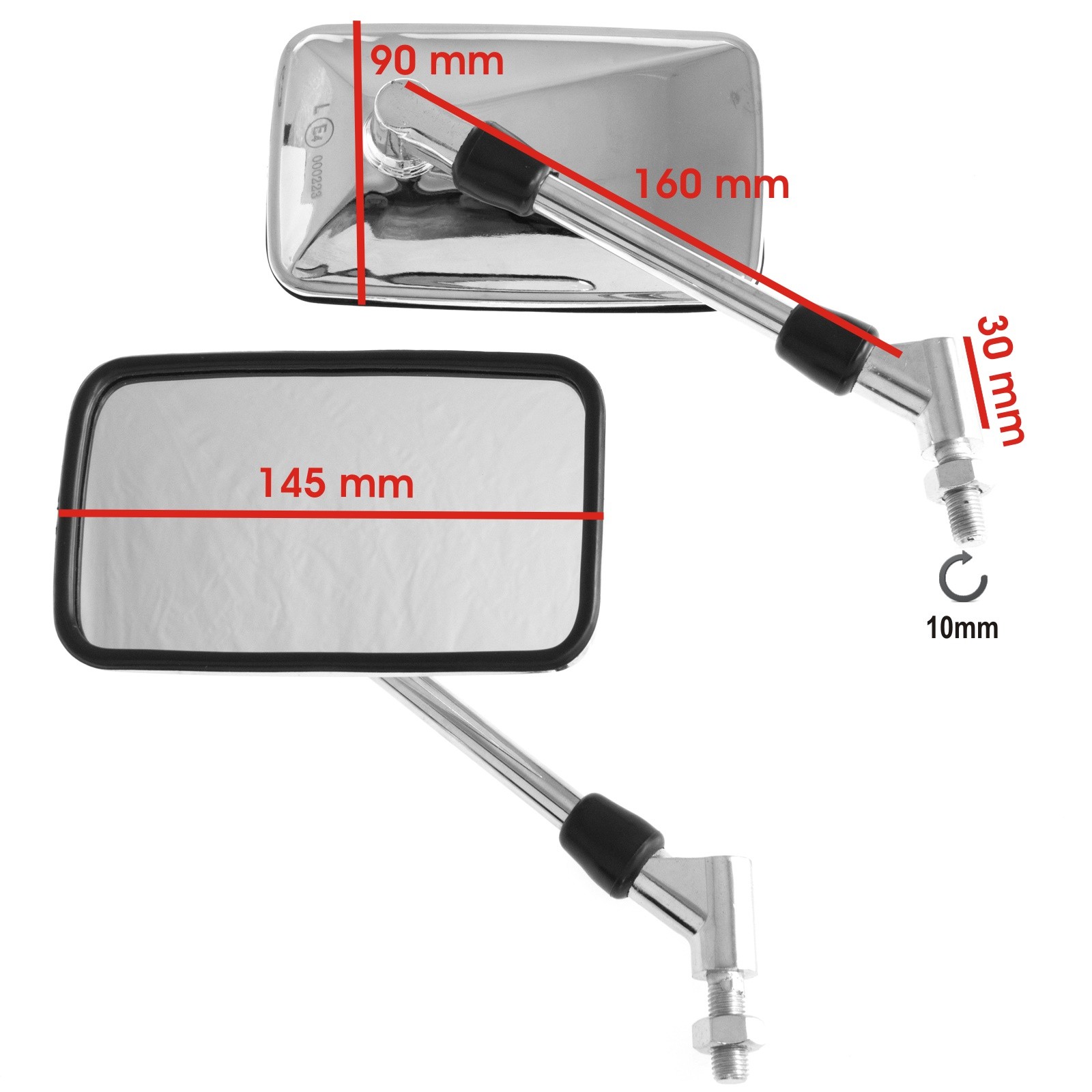 Specchietti Moto Universali In Fibra Di Carbonio - 2 Pezzi, 8/10mm, Nero - Foto 6