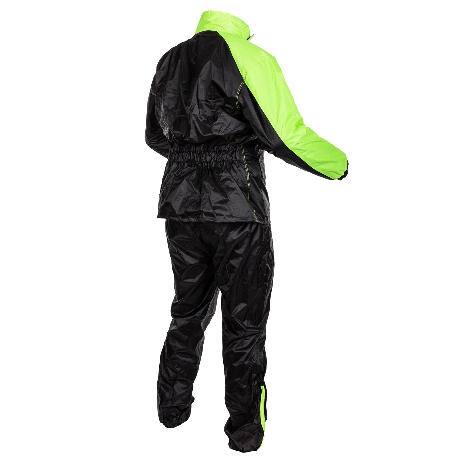 Tuta Antipioggia Uomo FWG Foul – Giacca Impermeabile E Salopette In PVC/PU, Certificata EN 343, Colore Lime Acido (Nero, Taglia S)