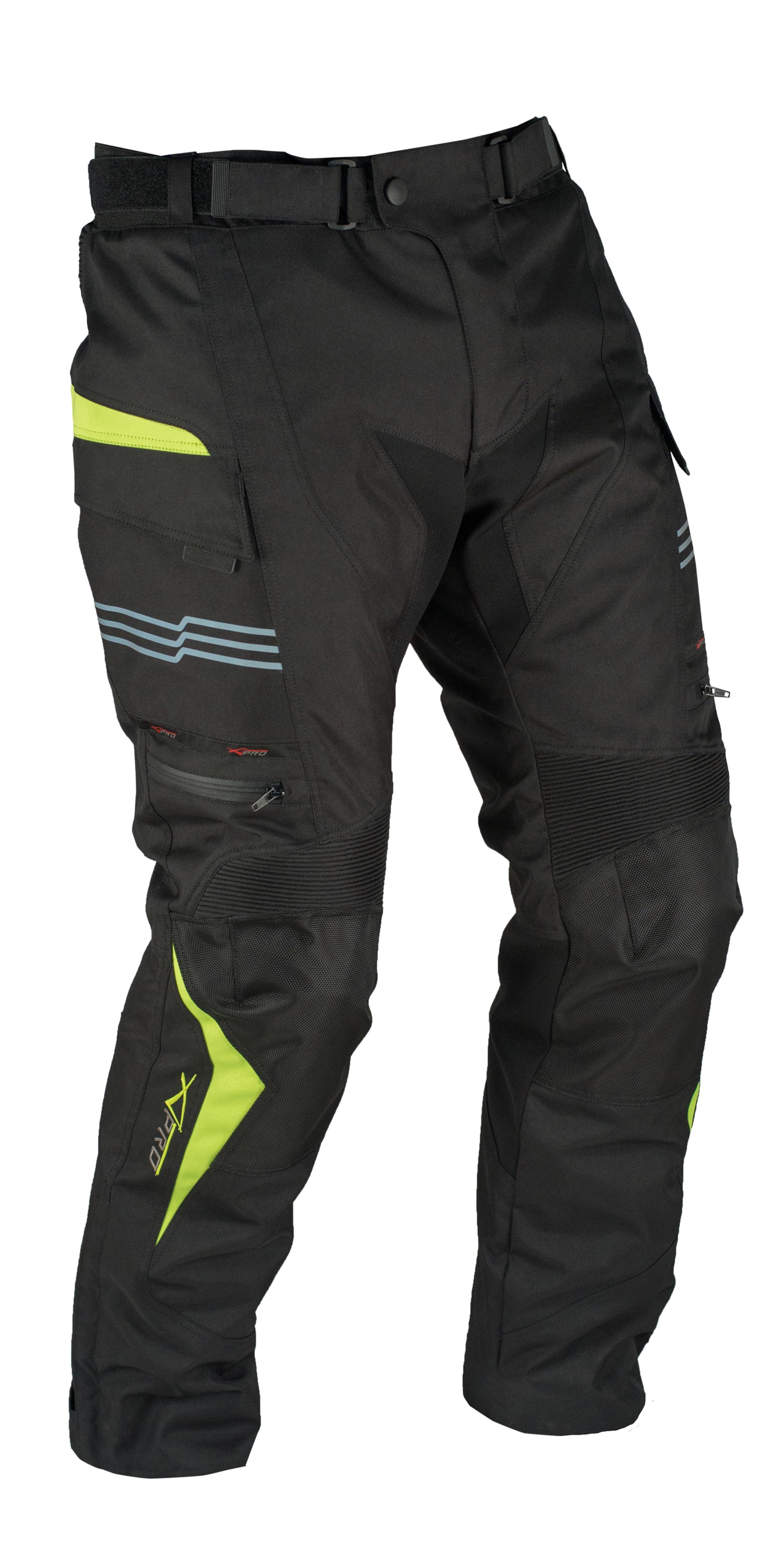 S Nero/Giallo GERMAS Pantaloni Impermeabili con Striscia Riflettente Douglas per Moto