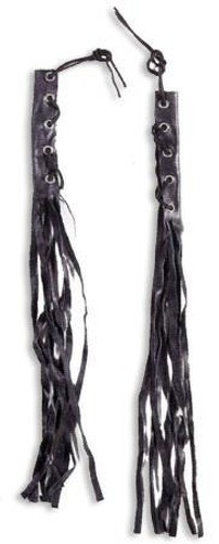 Copri Leve Freno Moto Frange Pelle Universali Custom Chopper Bobber Nero