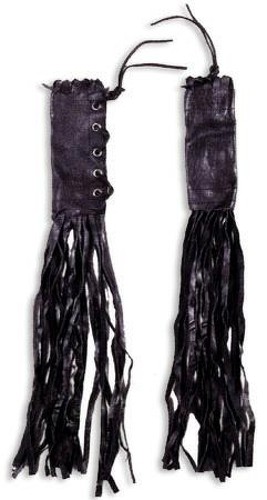 Copri Manopole Moto Frange Pelle Universali Custom Chopper Bobber Nero