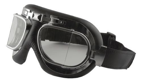 Occhiali Maschera Moto Custom Vespa Lambretta Chopper Shadow Argento