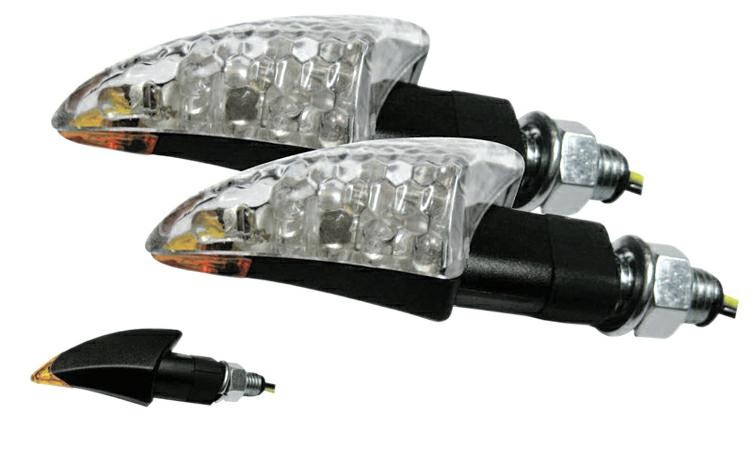 Coppia Frecce Moto Led Universali Indicatori Direzione Posteriore Nero