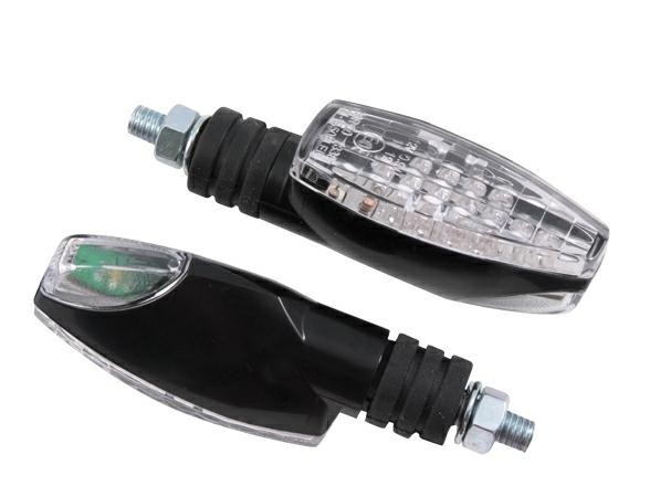 Coppia Frecce Universali Moto Led Indicatori Direzione Enduro Nero