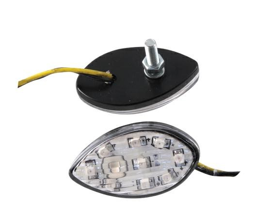 Coppia Frecce Carena Moto Led Indicatori Direzione Nero