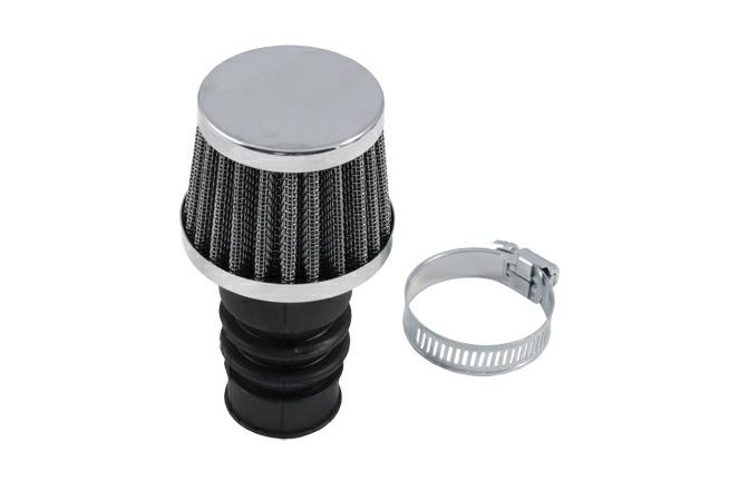 Filtro Aria Universale Sportivo Moto Go Kart Scooter Custom Cromo