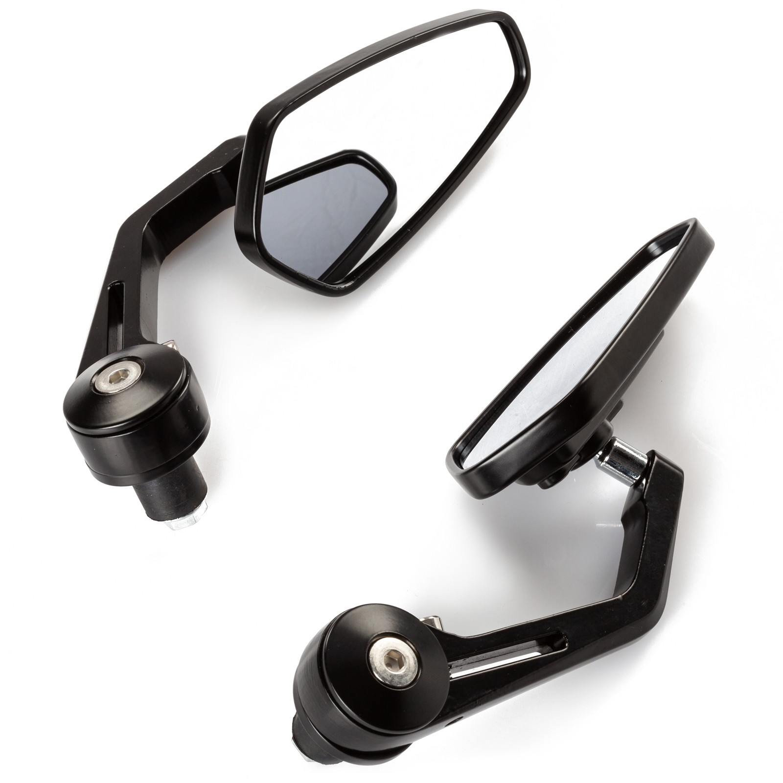 Abbigliamento Moto e Accessori - Specchietti 22mm Manubrio Moto Retrovisori  Metallo Universali Ovali Nero