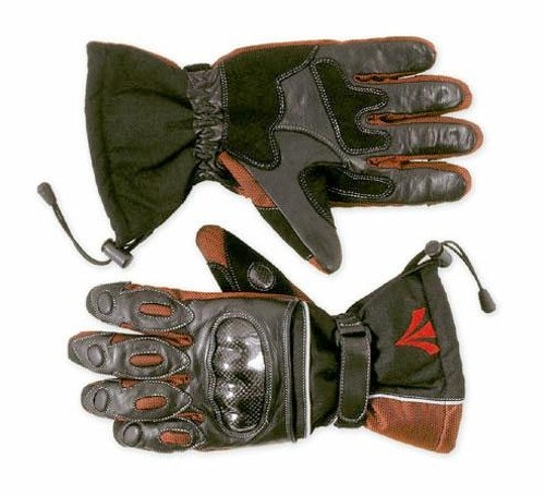 Guanto Impermeabile Invernale Anti Pioggia Termico Protezioni Carbonio Rosso