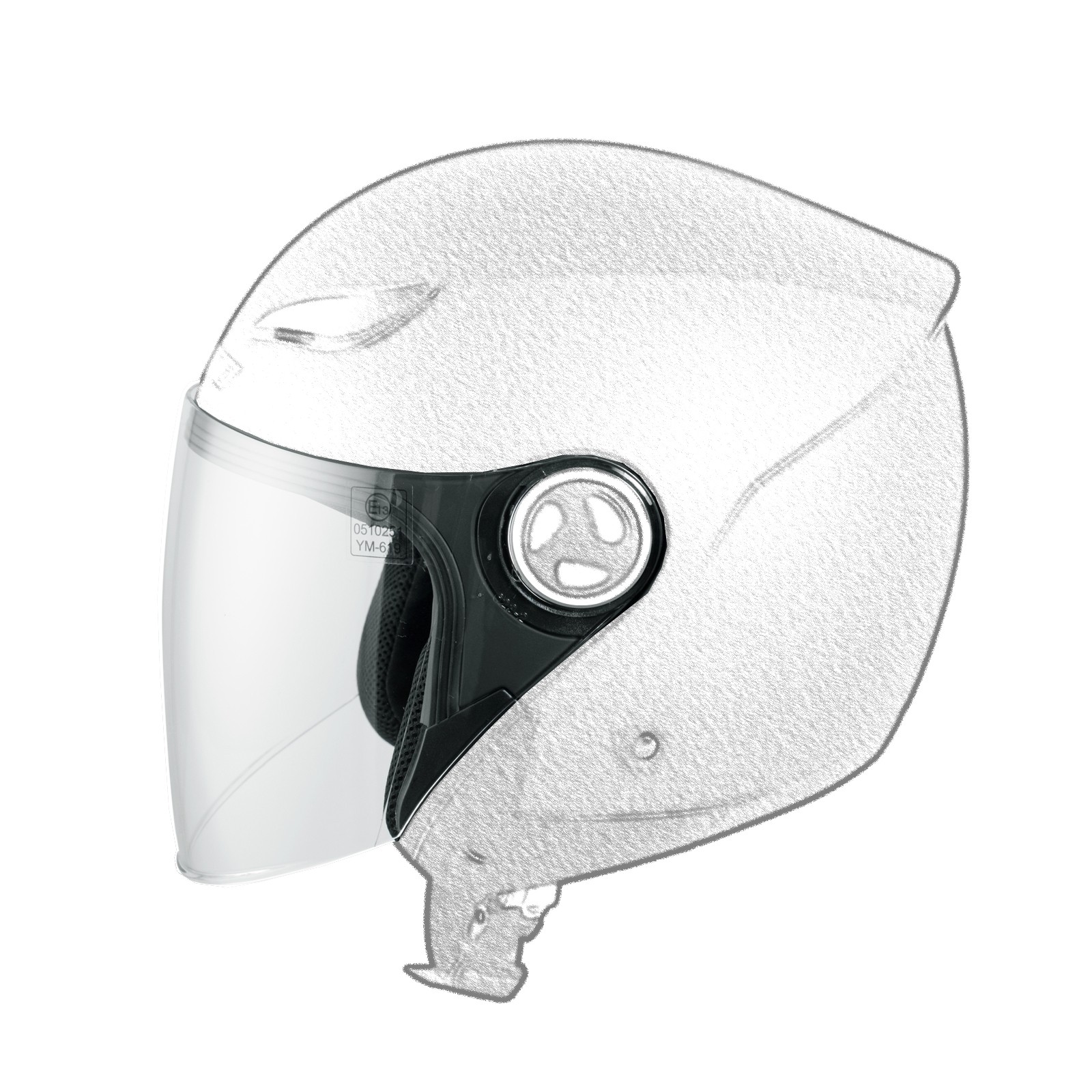 Scudo del parabrezza visiera di ricambio del casco compatibile con MT V-12 Taglia : Argento