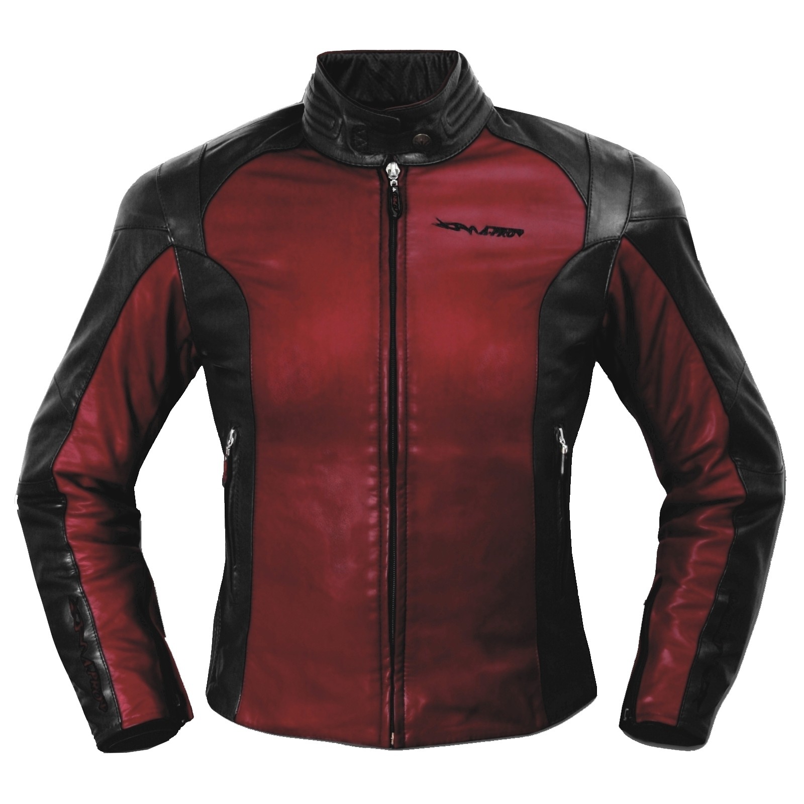 Giacca Pelle Donna Moto Lady Protezioni CE Fodera termica Custom Moda Rosso
