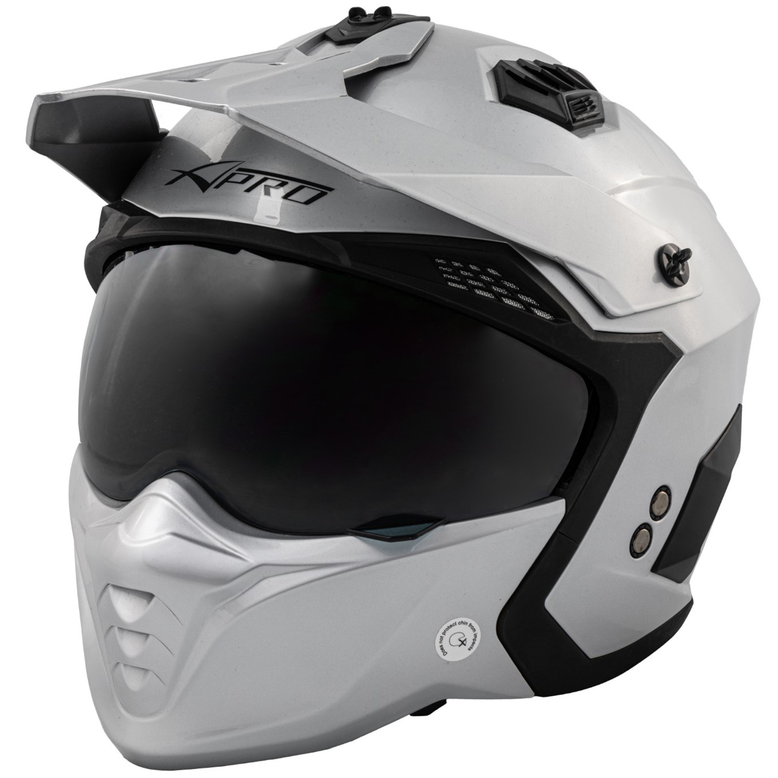 ALIEN Crossover Jet Helmet Convertible Silver