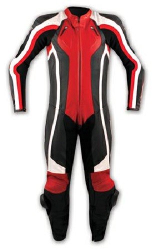Tuta Pelle Intera Moto Racing Pista Professionale Protezioni Omologate Rosso