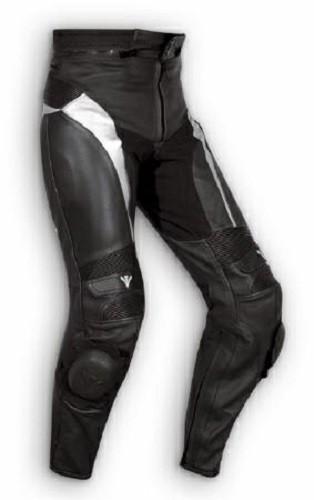 Pantaloni Pelle Sport Moto Naked Protezioni Sliders Sportivo Tecnico Argento