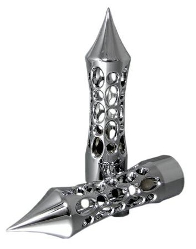 Manopole Metallo Cromato Moto Custom Chopper Universali Cromate Cromo