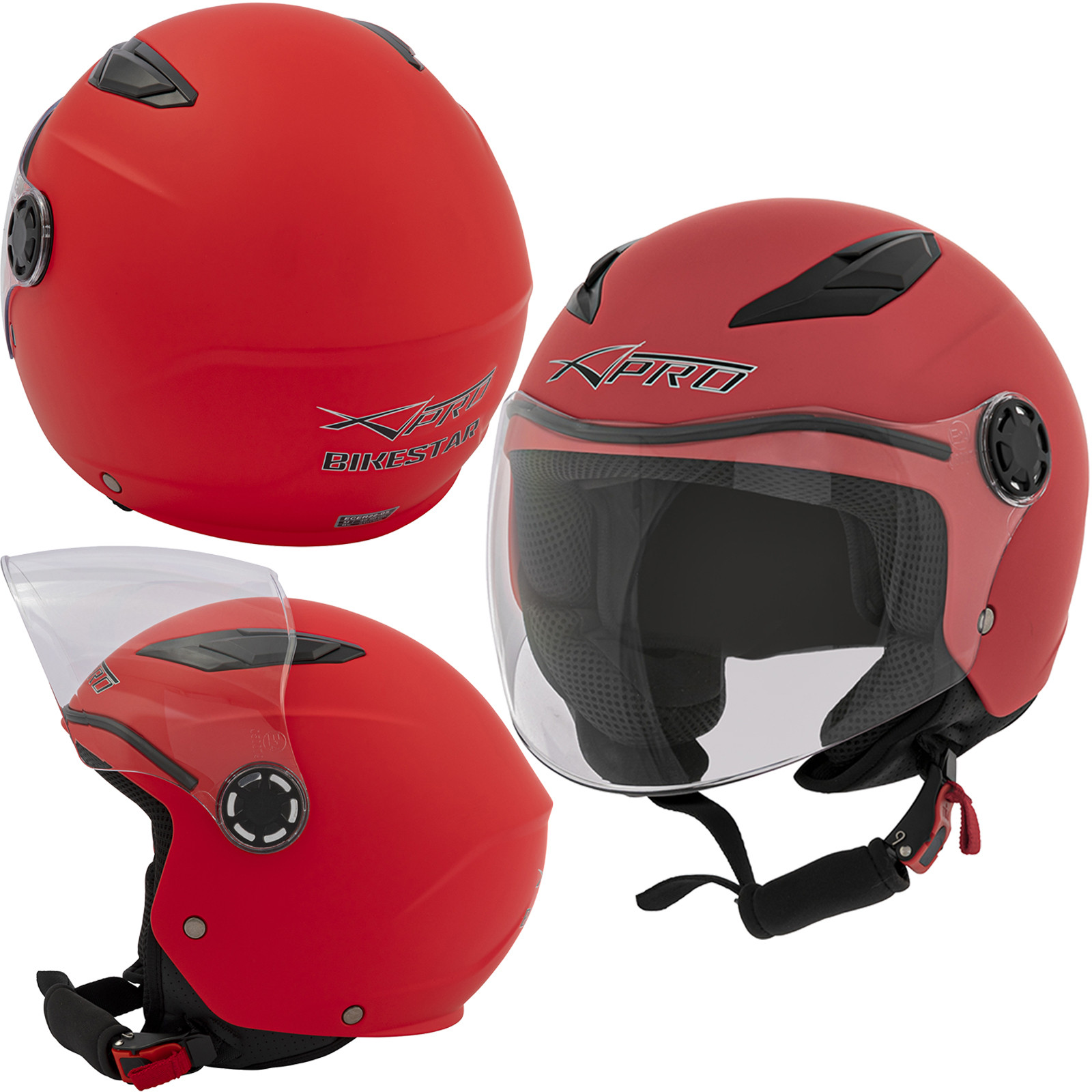 Casco Moto Jet Omologato ECE 22-06 Bianco Custom Scooter Naked Style Tg.S