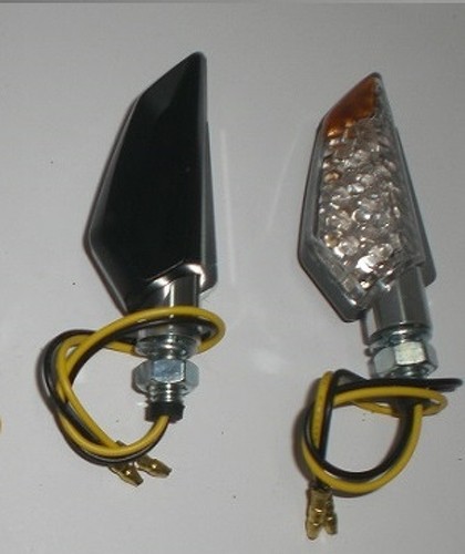 Coppia Frecce Moto Led Universali Indicatori Direzione Metallo  Nero