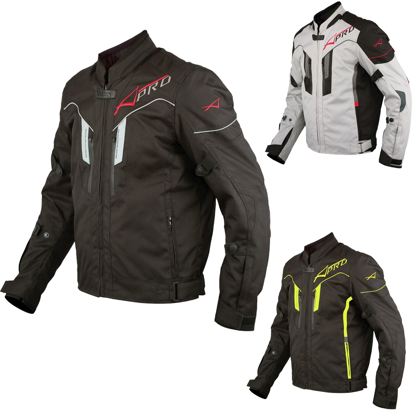 Giacca Moto Tessuto Sport Protezioni CE Riflettente Ventilata Impermeabile