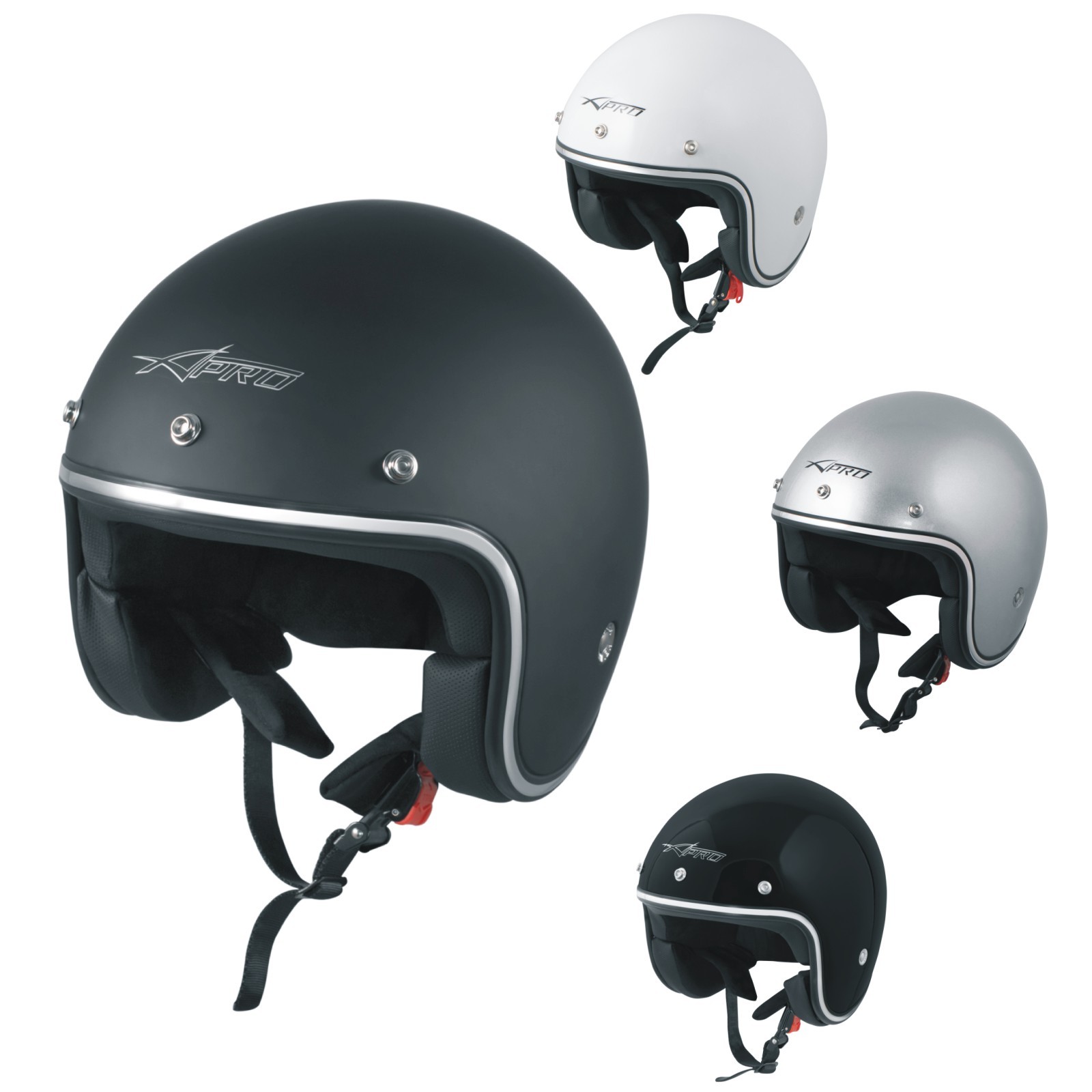 Abbigliamento Moto e Accessori - Casco Jet Scooter Moto Omologato ECE 22-05  Visiera Antigraffio Trasparente