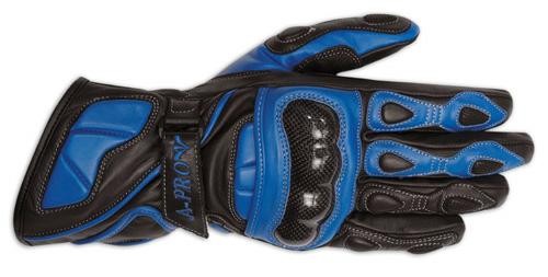 Guanto Pista Sportivo Stradale Race Sport Racing Pelle Protezioni Carbonio Blu