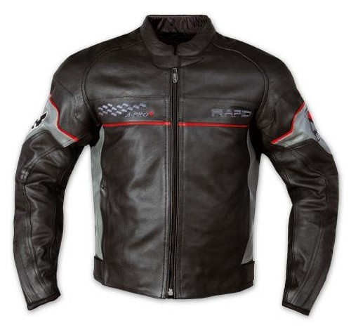 Giacca Pelle Foderata Moto Sport Custom Protezioni CE Rinforzo Schiena Argento